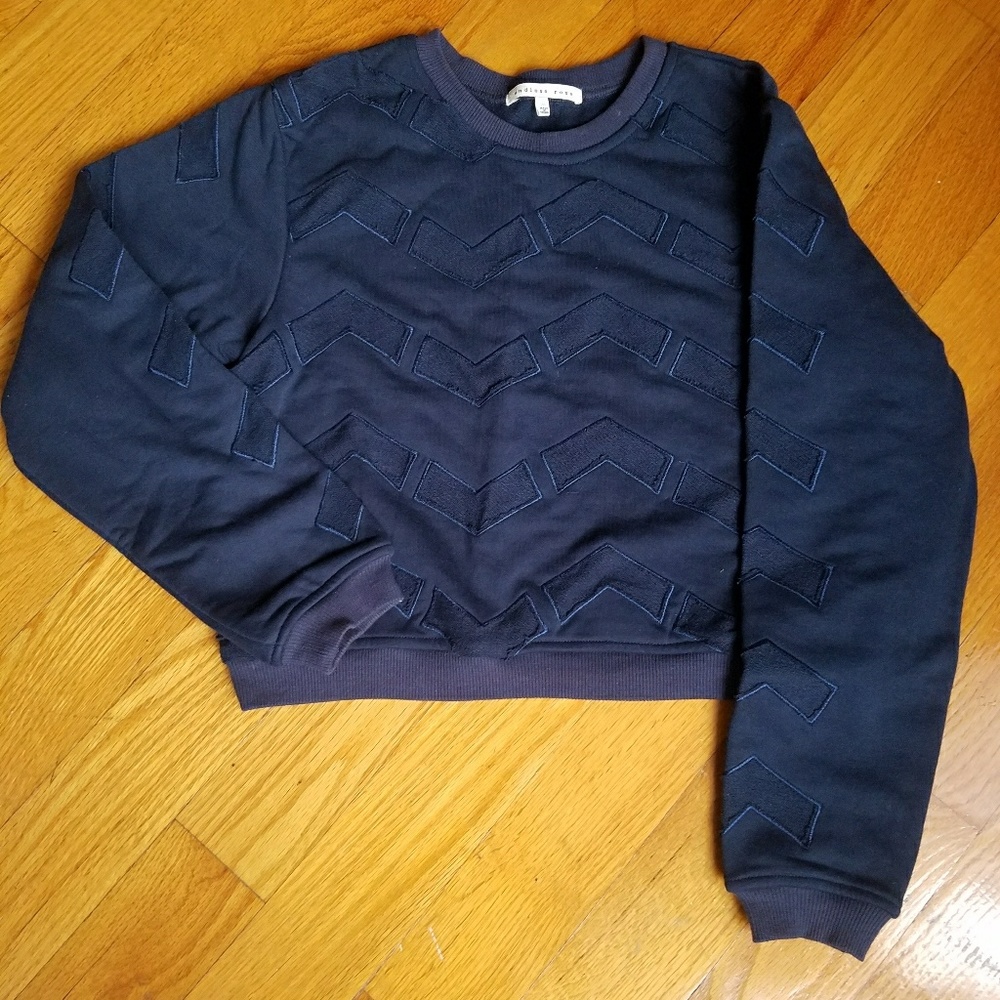 Blue Cropped Oversize Sweater